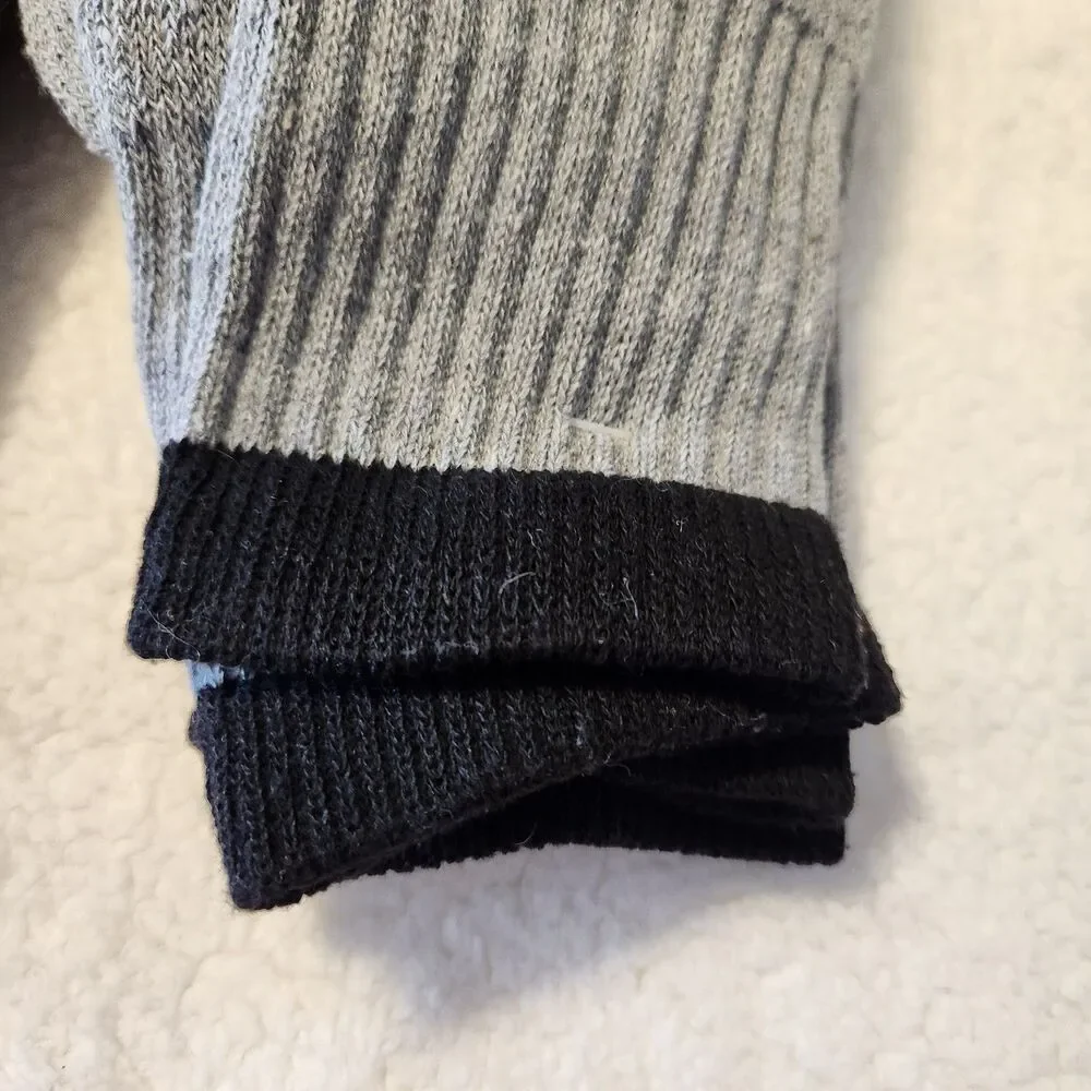 Mixed Lot of 4 Pairs Mens Faded Glory Gray Winter Boot Socks Size 6-12 NEW